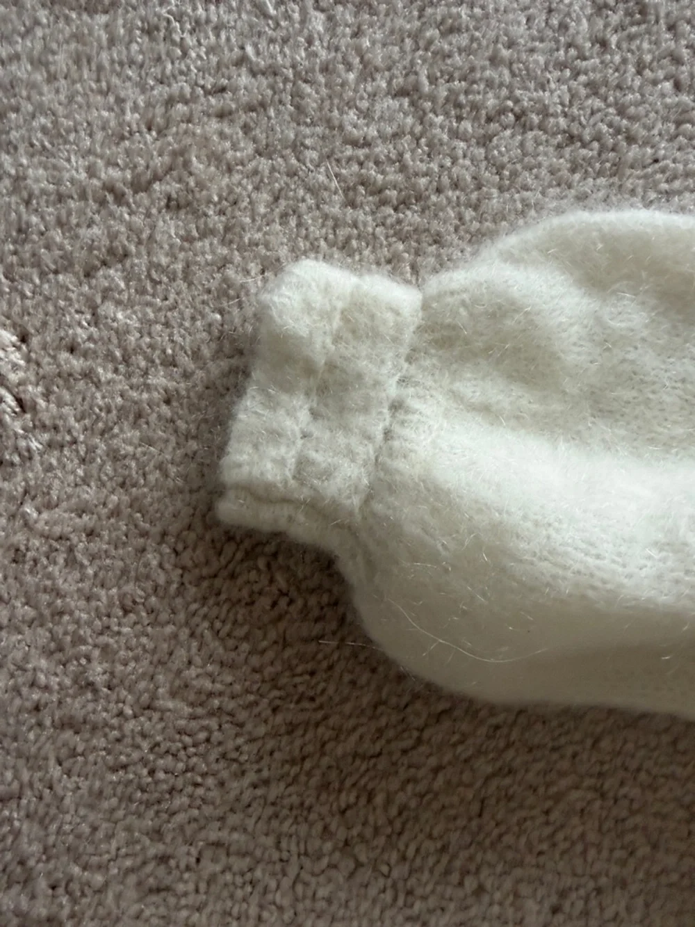 Sezane Cream Eyelet-Detail Mohair Blend Cardigan - Picture 7 of 9